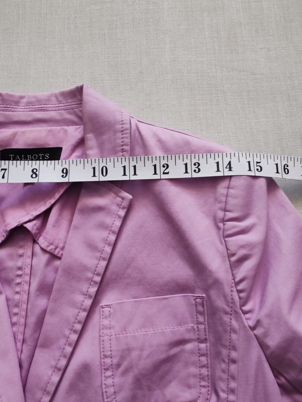 Talbots Petites Lilac Pink Cotton Stretch Blazer Jacket Size 2P 2 Petite - Picture 9 of 12